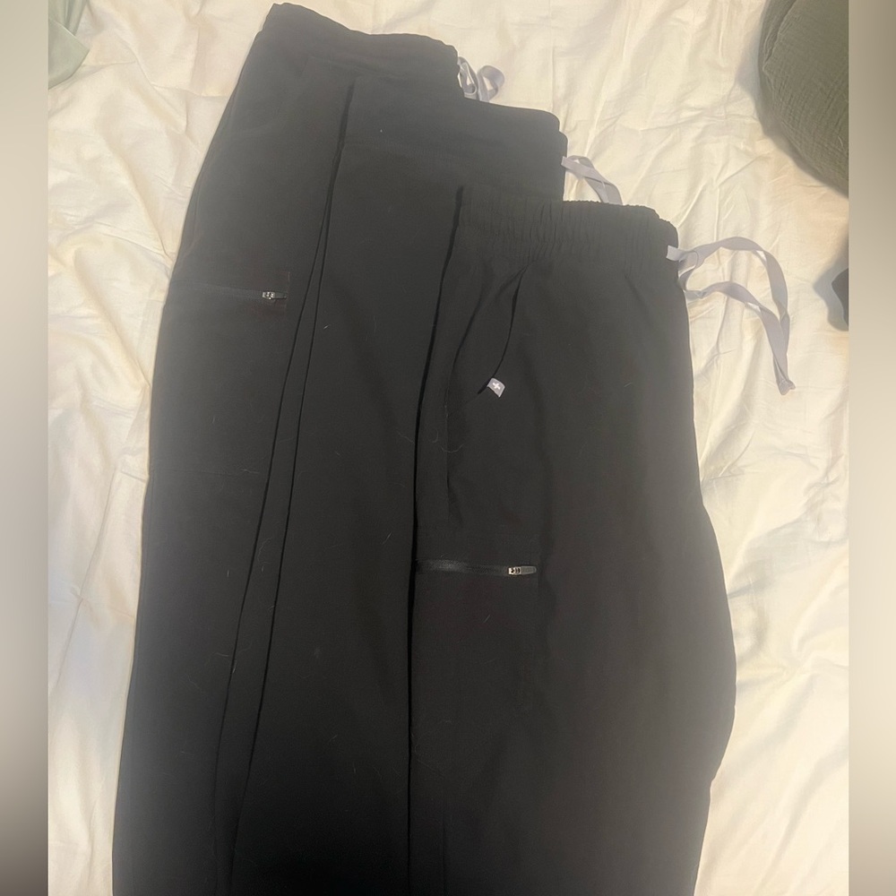 Figs Black Scrub Pants - Set of 3 medium